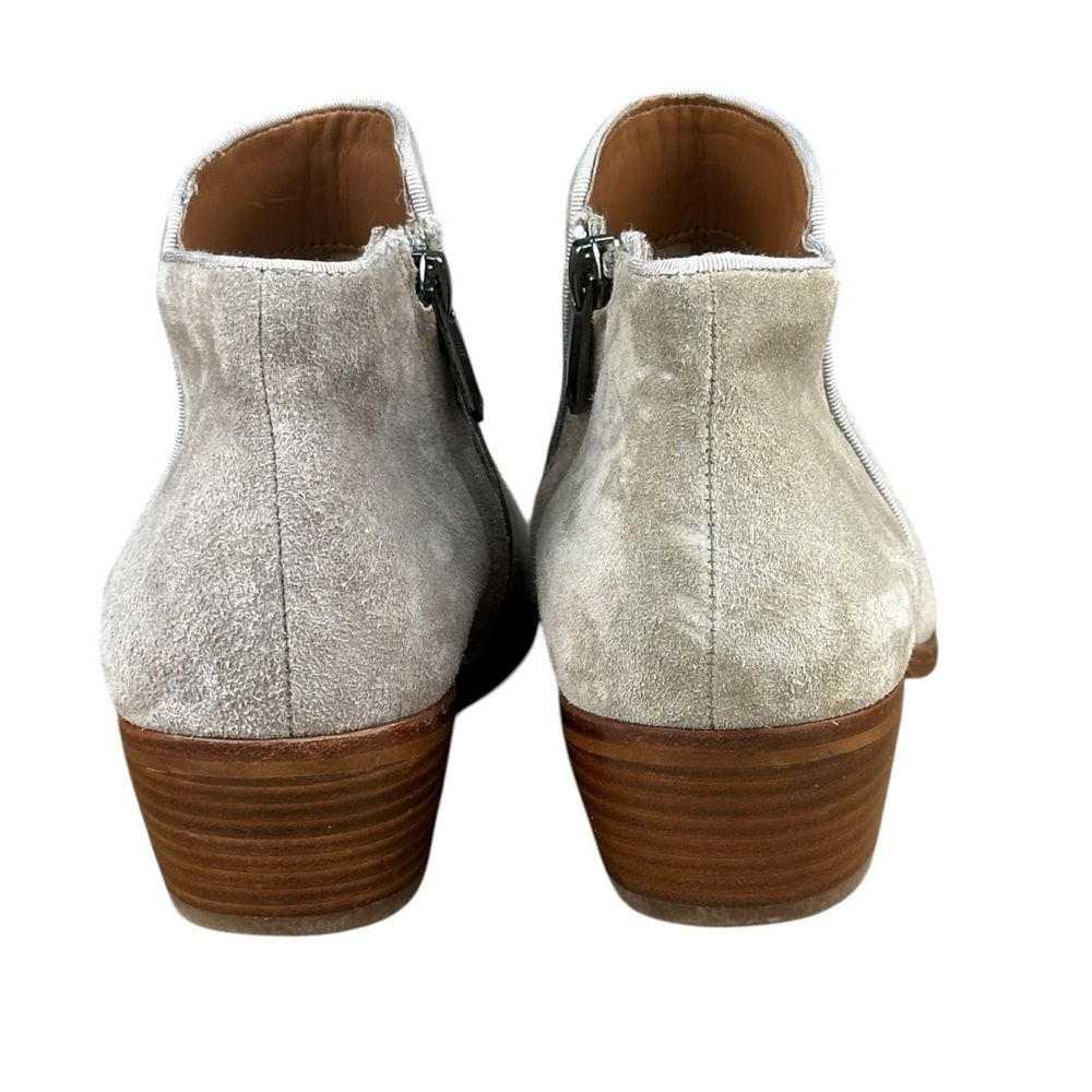 Women's Sam Edelman Petty Zip Up Ankle Boots Booties Shoes Size 7.5 Taupe Suede - Picture 2 of 10